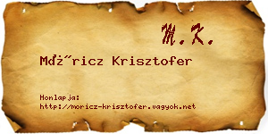 Móricz Krisztofer névjegykártya