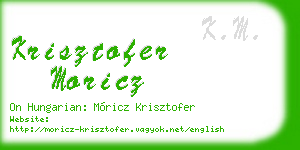 krisztofer moricz business card