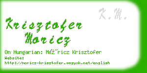 krisztofer moricz business card